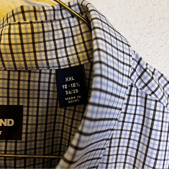 Lands' End Men's Blue Checkered Regular Fit Button Down Shirt Size XXL - Picture 3 of 11